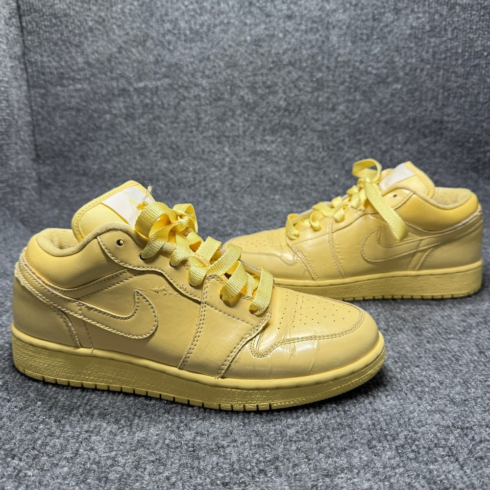 Jordan 1 Low Phat GS‎ lemon Kids 5.5Y Yellow Patent Leather Sneakers 352718-711